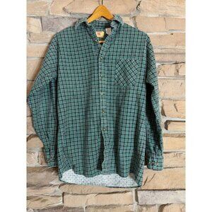 Vintage Red Oak Ranch Apparel Long Sleeve Flannel Shirt Men's Medium Tall